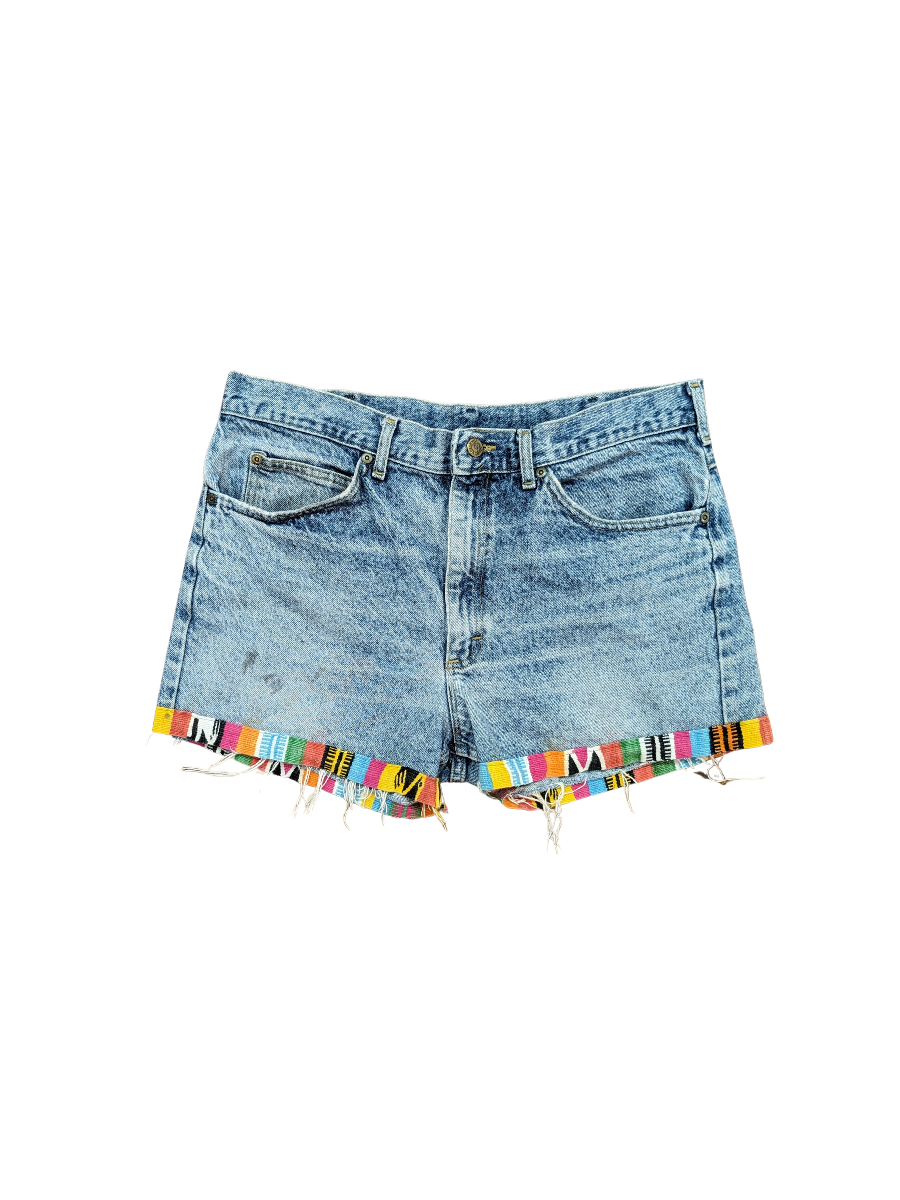 Funky denim shorts on sale